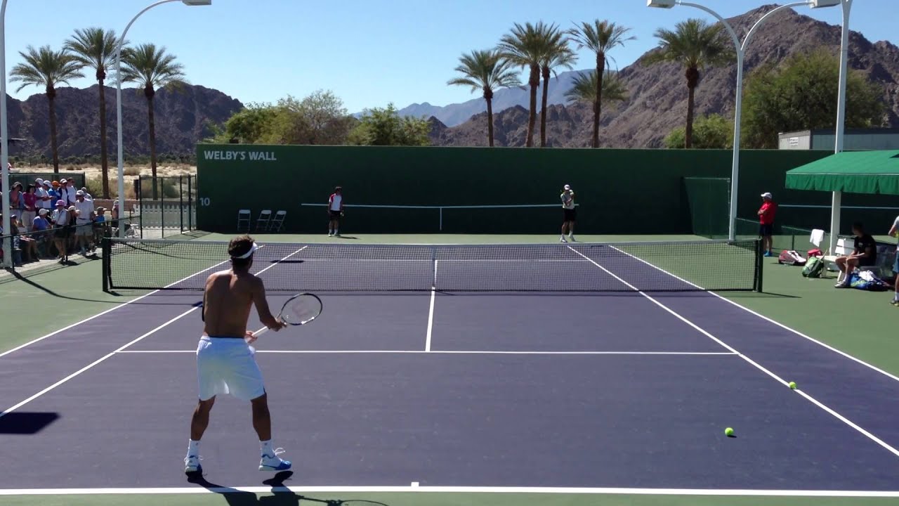 Milos Raonic & Feliciano Lopez | Indian Wells Serve Practice 3/11/13 (Part II)