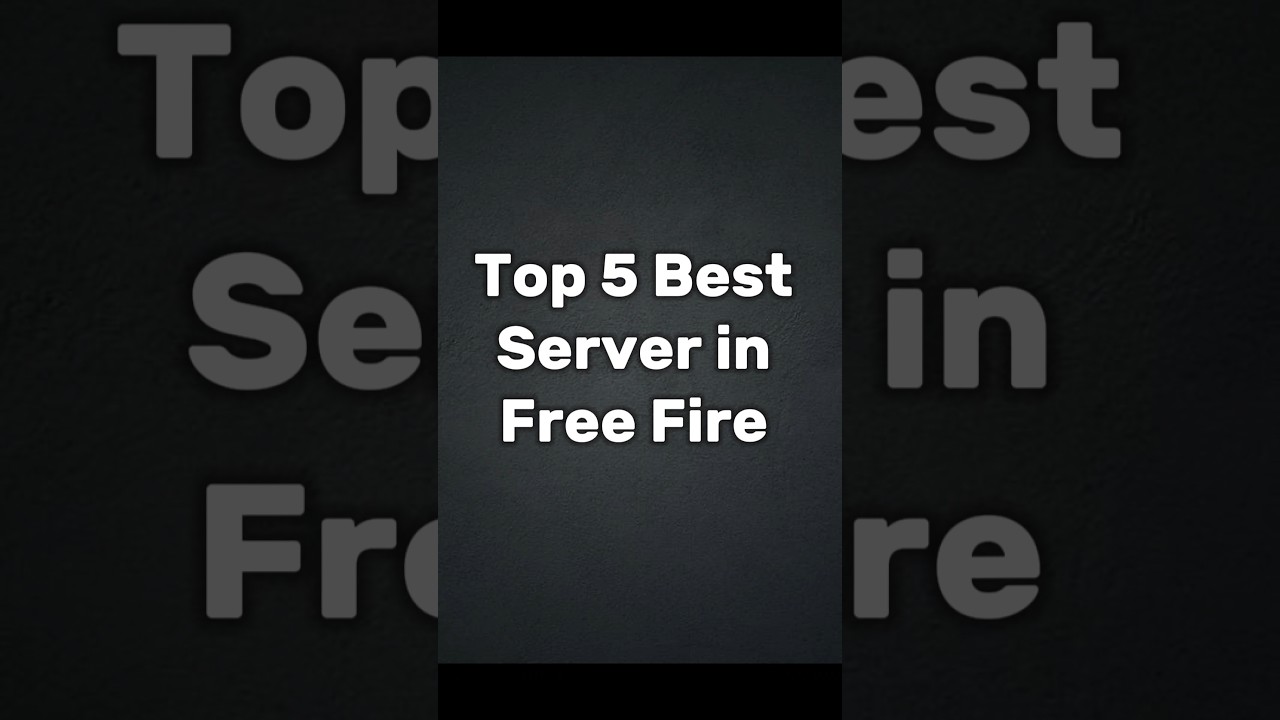 Top 5 best server in free fire | best server in free fire 2024 | top 5 best server in free fire max