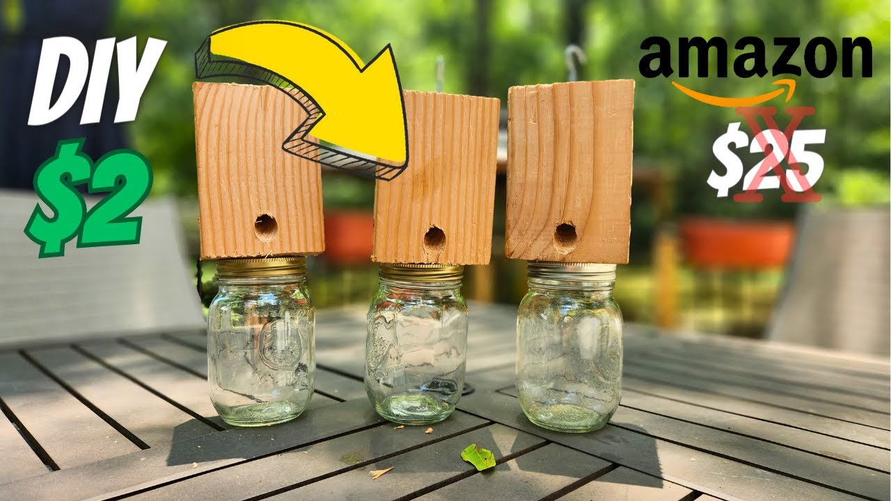 How to Make $2 Carpenter bee Traps  ...  I mean Permanent Houses