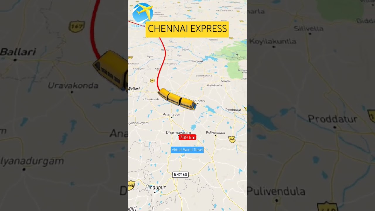 CHENNAI EXPRESS  Mumbai to Chennai Train Route Map