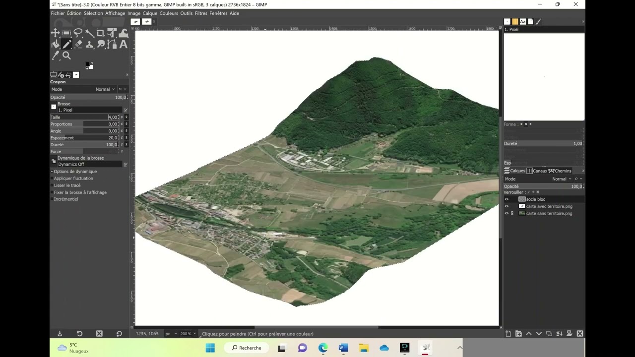 tuto bloc diagramme simplifié ‐ Réalisé avec Gimp et Google Earth