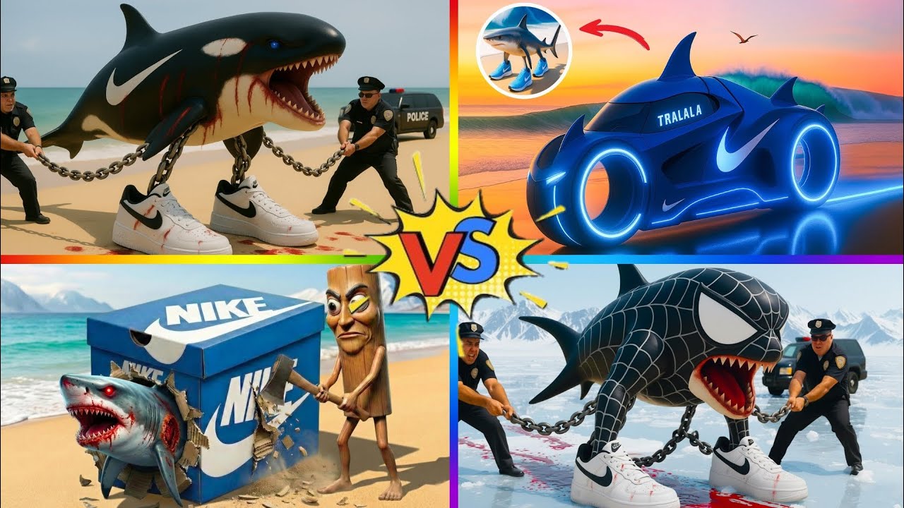 BRAINROT SPIDER SHARK 🆚 POLICE  🆚 TRON LIGHTCYCLE 🆚 EXTINCTION 🆚 BALLERINA - Tiles Hop EDM Rush
