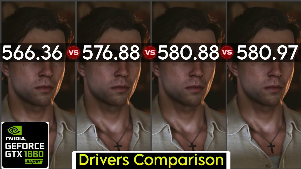 Nvidia Drivers (V 566.36 vs V 576.88 vs V 580.88 vs V 580.97) - Drivers Comparison - GTX 1660 Super