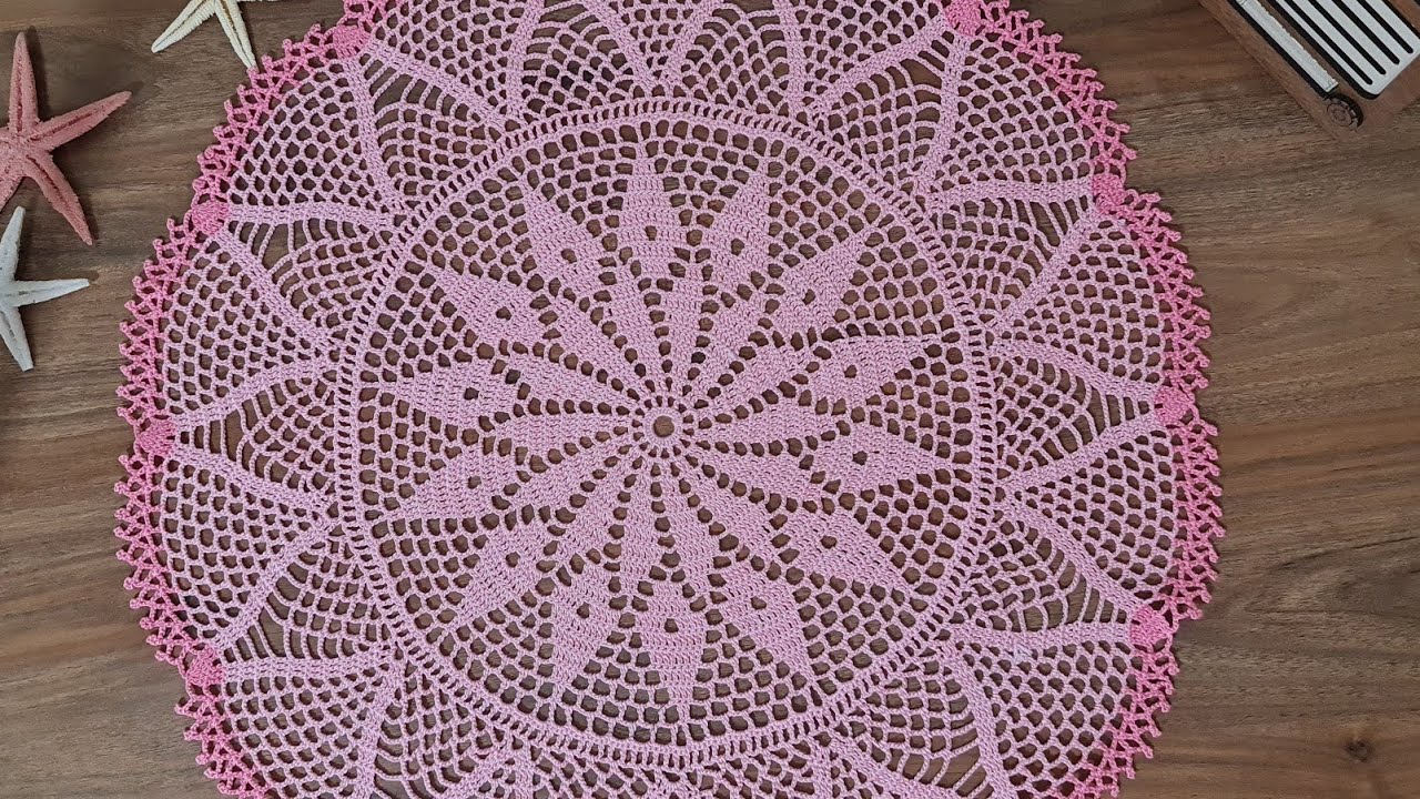 Tığişi örgü Modeli Yapımı  18 inç & Büyük yuvarlak dantel Part 4