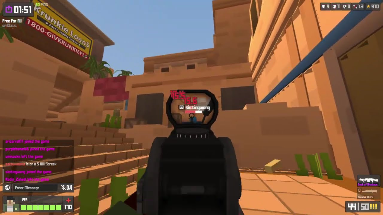 Krunker.io 17-11 Lmg Oasis Free for all Gameplay 1080p