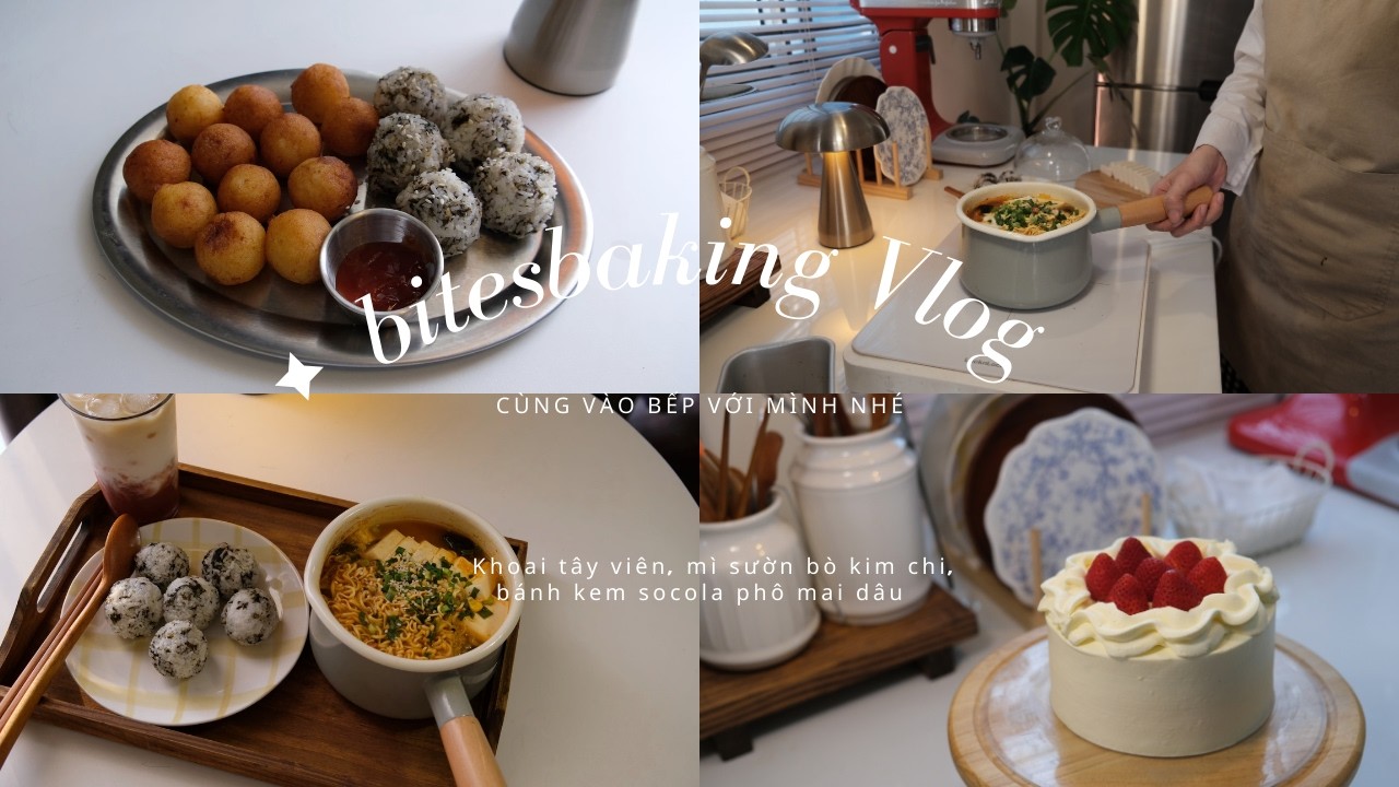 Thay đất cho cây | Nấu mì sườn bò kim chi | Bánh kem phô mai socola dâu tây | Khoai tây viên