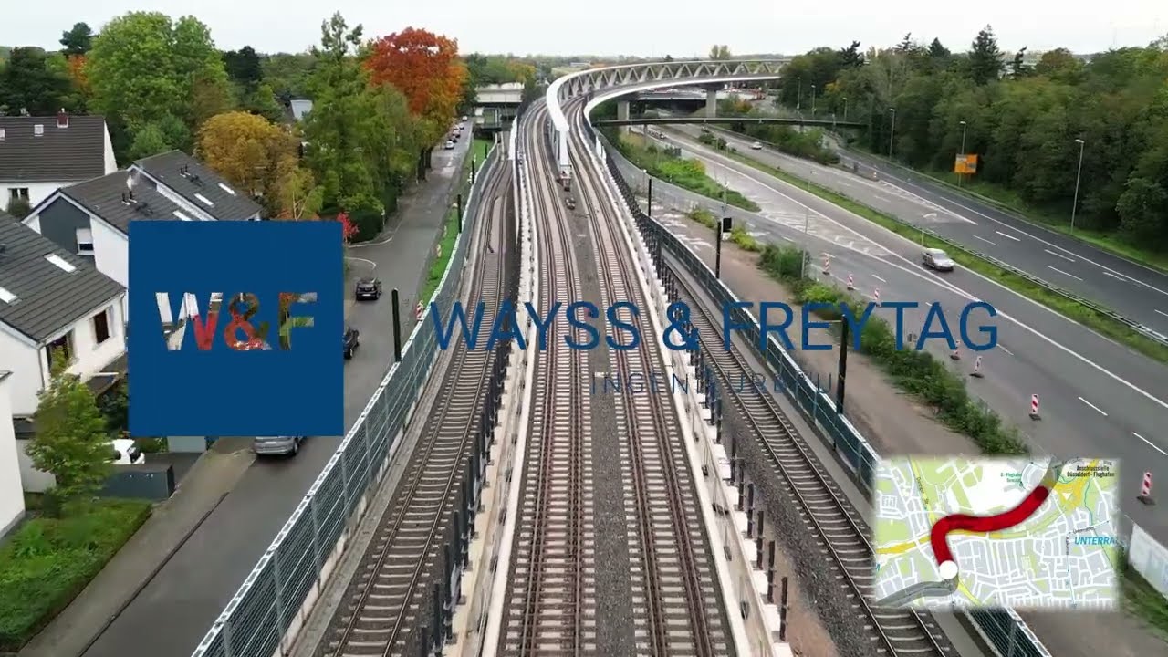 Drohnenüberflug über den Neubau der Stadtbahnstrecke U81 in Düsseldorf #wayssfreytag