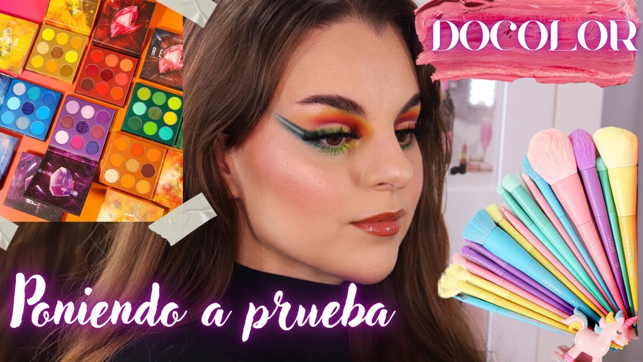 Probando brochas 🖌 y paletas 🎨 de DOCOLOR 💫 full look tutorial + review