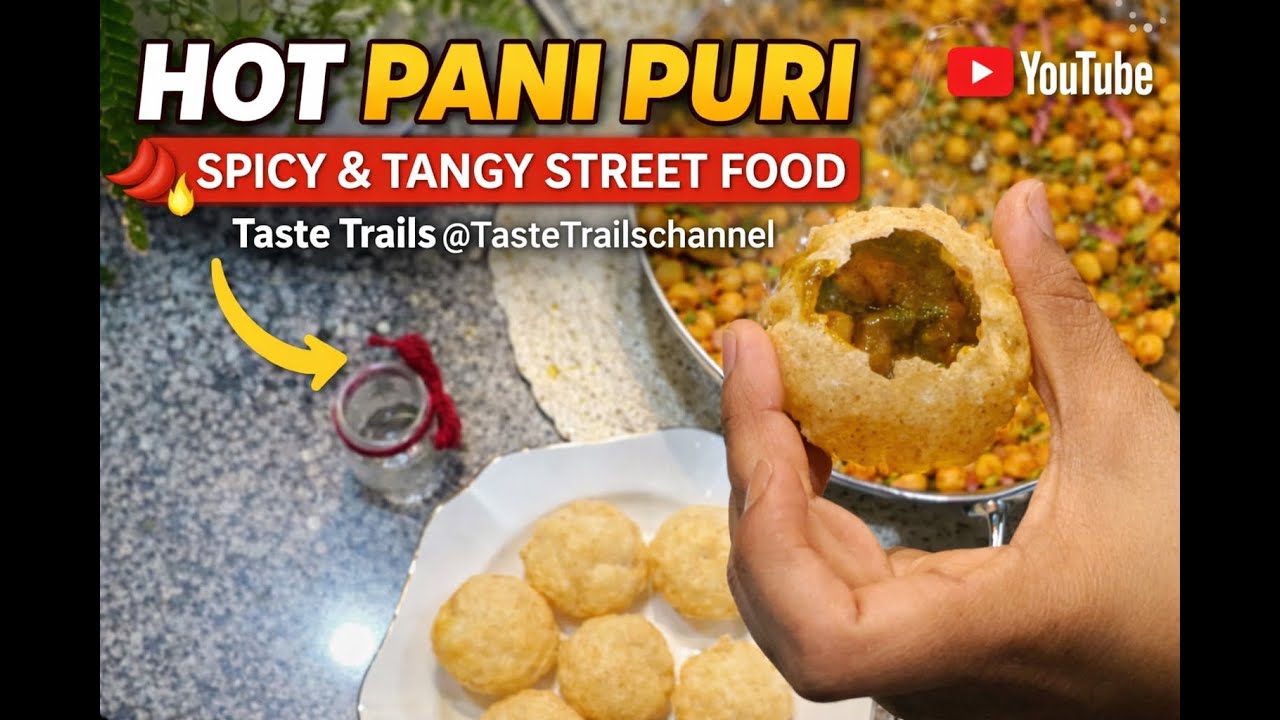 Hot Pani Puri Recipe 🔥 Spicy & Tangy Street Food | Taste Trails @TasteTrailschannel