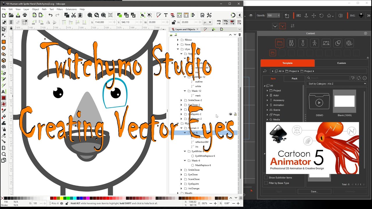 Cartoon Animator 5 Tutorial | Creating Vector Eyes for CA5