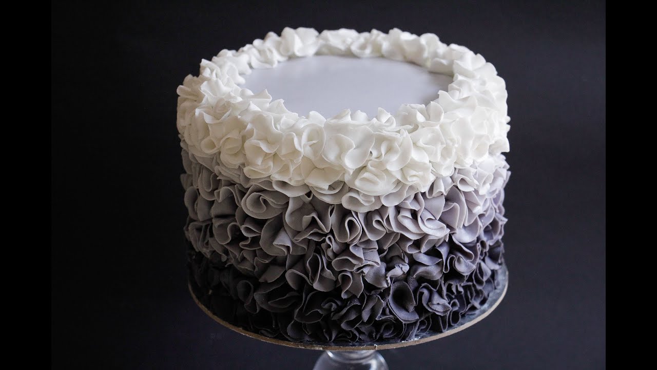 Fondant Ruffle Cake Ombre Style Tutorial- Rosie's Dessert Spot