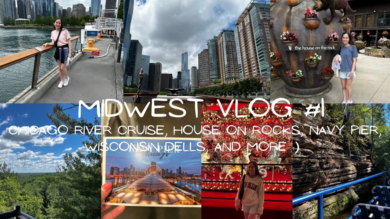 MIDWEST TOUR VLOG #1/chicago river cruise, house on rocks, wisconsin dells, and so much more!
