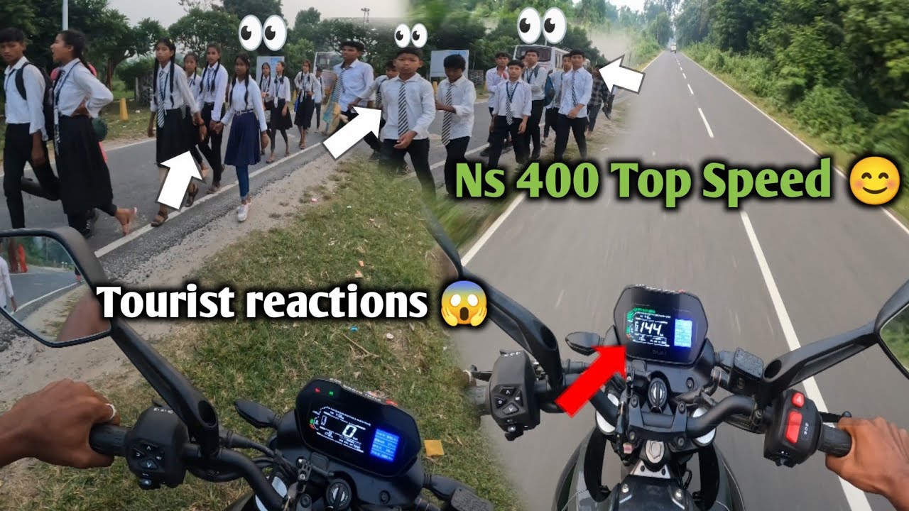 Nepali Tourist reactions on my bike ns 400😊 | ns 400 z Top speed😱 | power full bike ns 400 #reaction