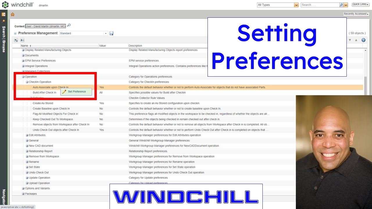 PTC Windchill - Preferences | Administration