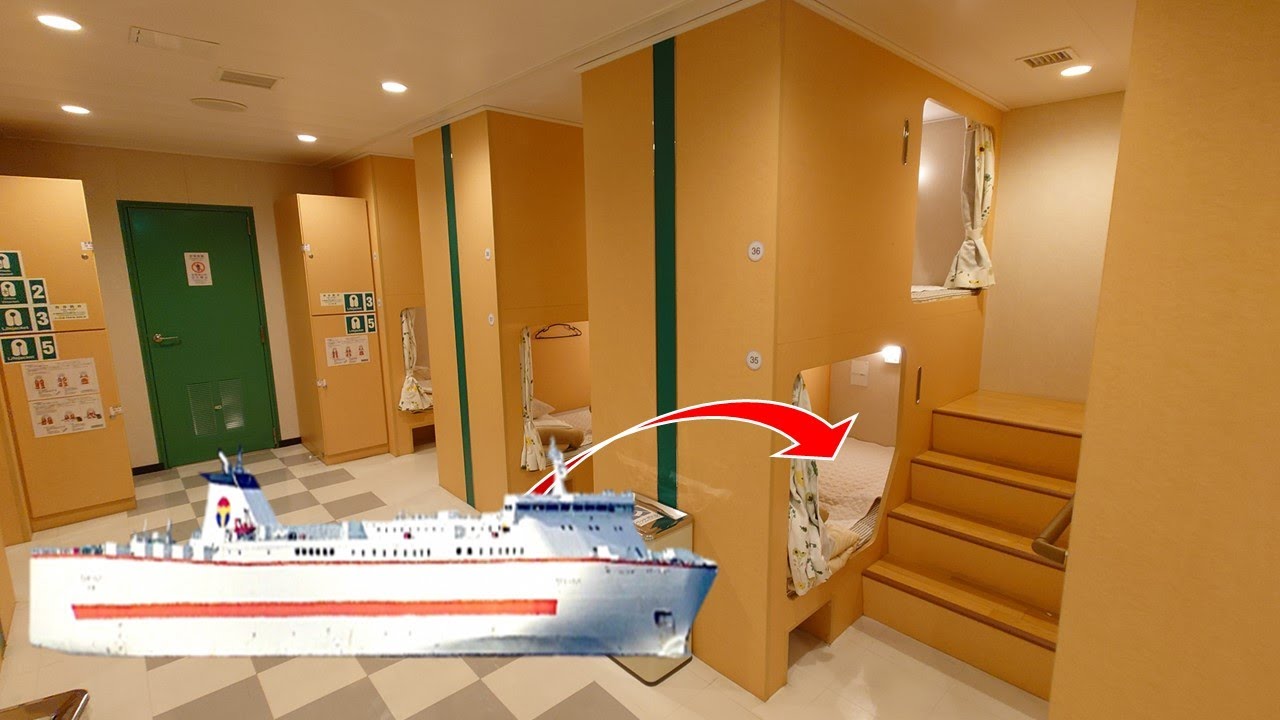 【徳島港⇒新門司港🚢オーシャン東九フェリーどうご】自動販売機フェリー２等洋室への宿泊 🧳旅行Vlog【CC：字幕】