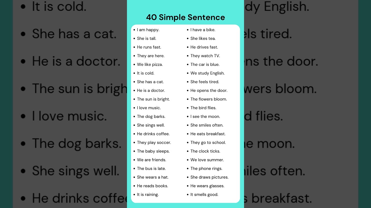 40 Simple Sentences in English &ndash; Improve Your Grammar & Speaking Skills Easily! 🔥