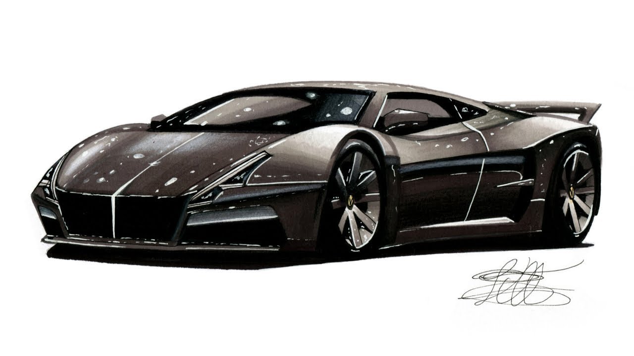 Concept Supercar Drawing - Time Lapse