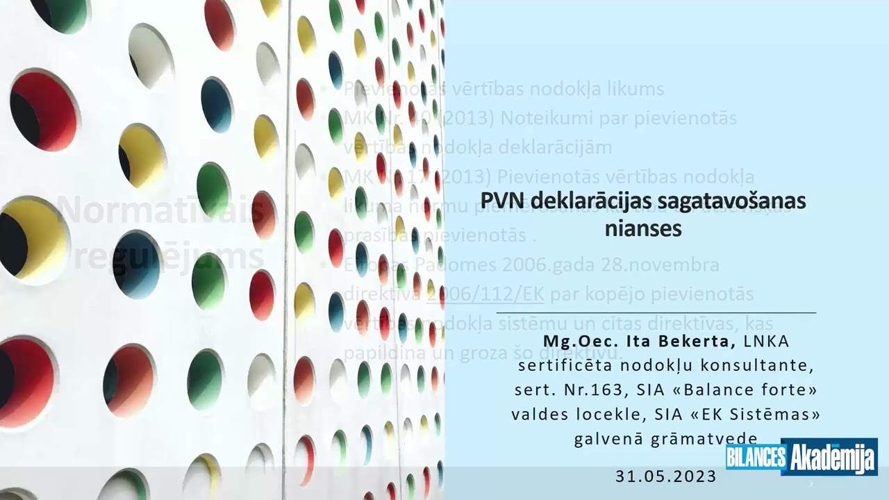 PVN DEKLARĀCIJAS SAGATAVO&Scaron;ANAS NIANSES DEMO