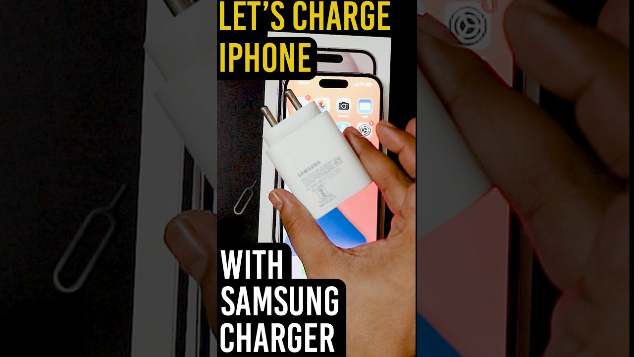 Charging my iphone with samsung charger #iphone  #iphone15 #iphone16