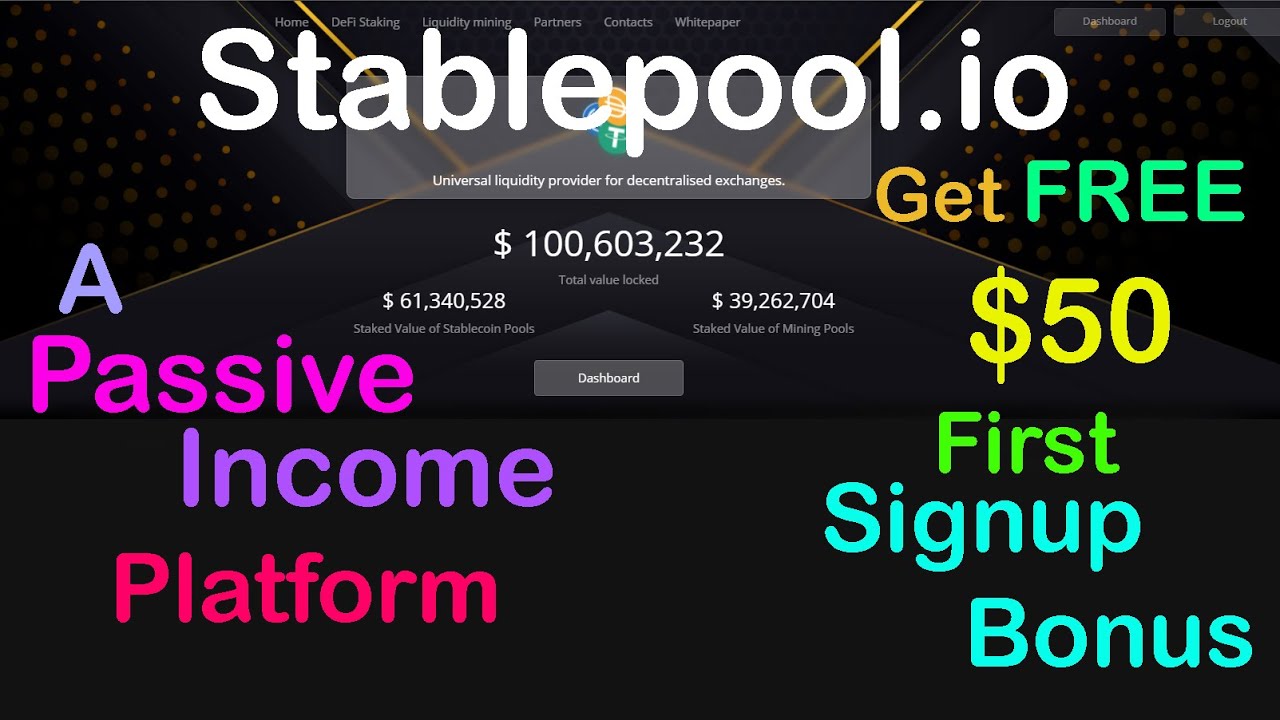 Stablepool io, Generate Passive Income & get Free $50