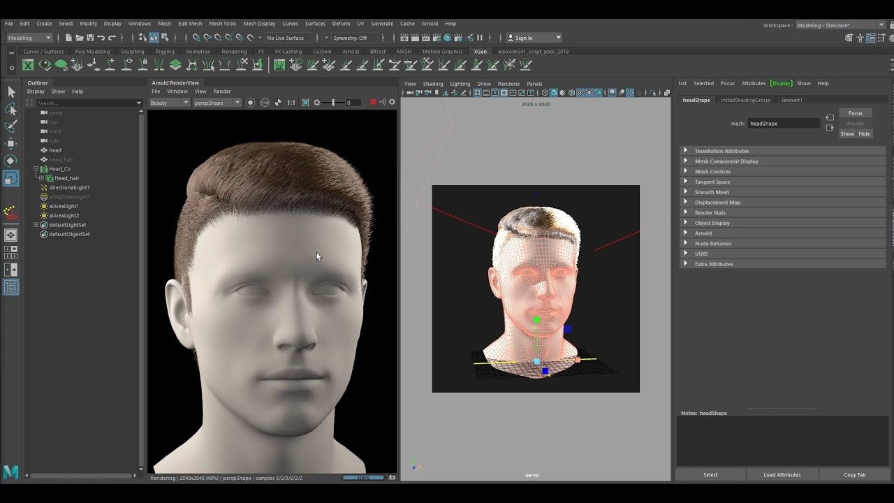 (Maya Xgen (How To make Realistic hair in 3 steps only