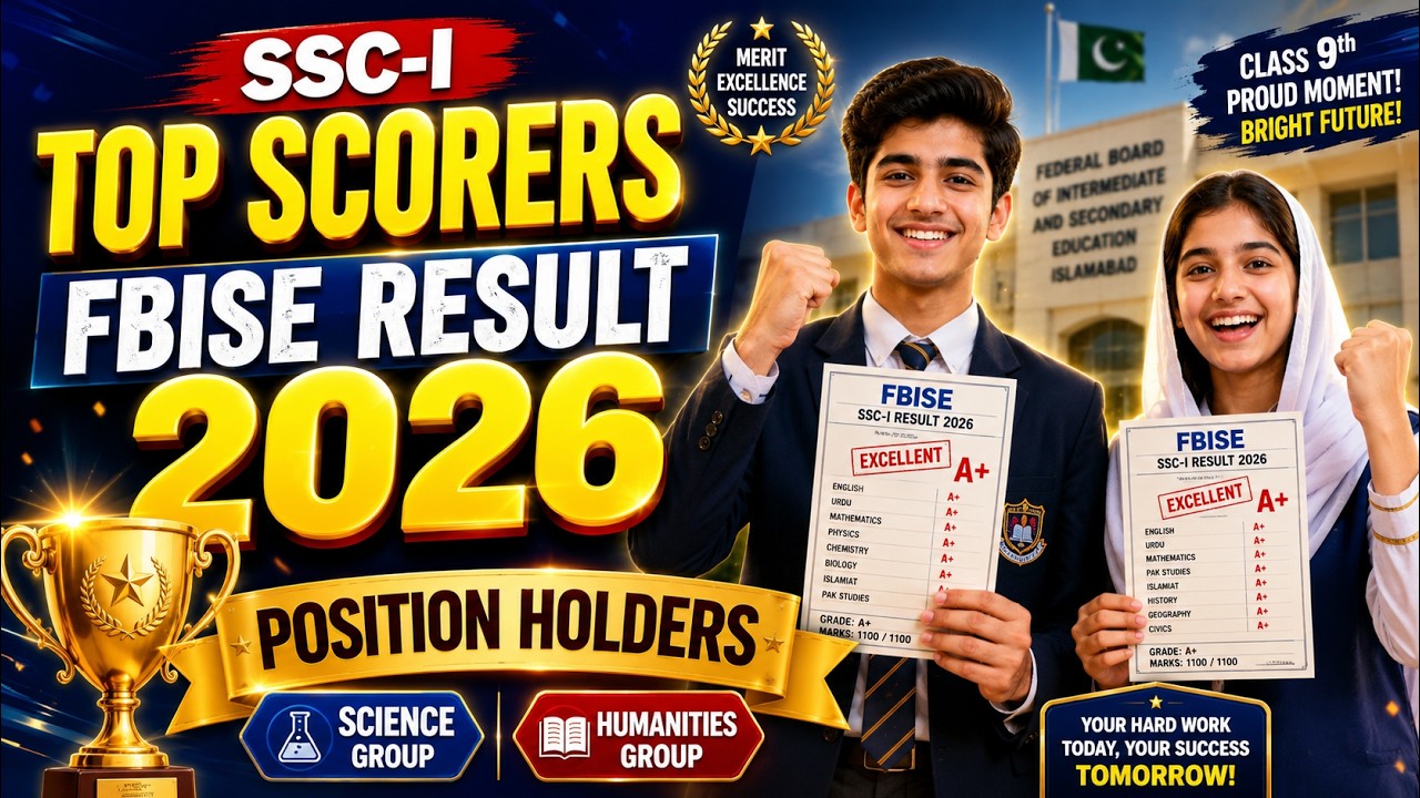 SSC-I Top Scorers | FBISE SSC Result 2026 | Class 9th Position Holders (Humanities & Science Group)