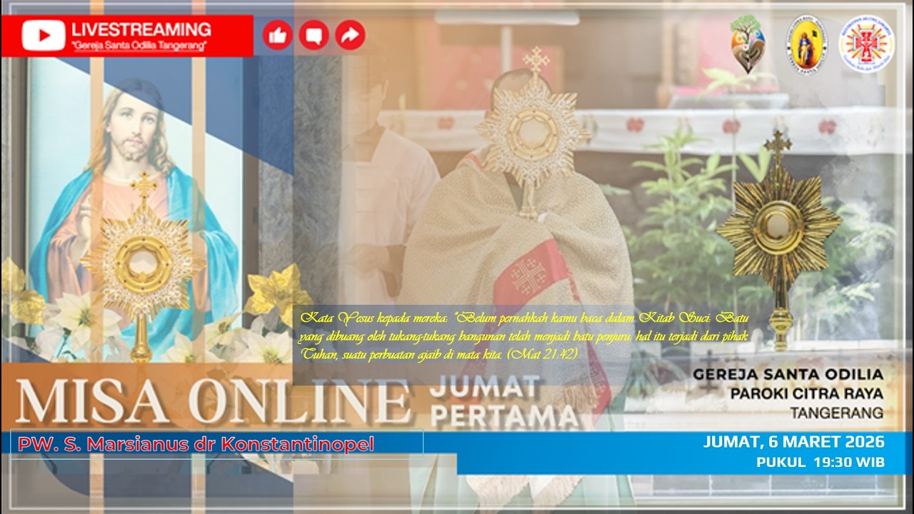 Misa Jumat Pertama | Jumat, 6 Maret 2026, PUKUL 19.30 WIB