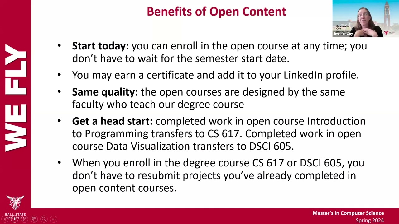 Ball State's Master's in Computer Science Informational Webinar 04.18.2024