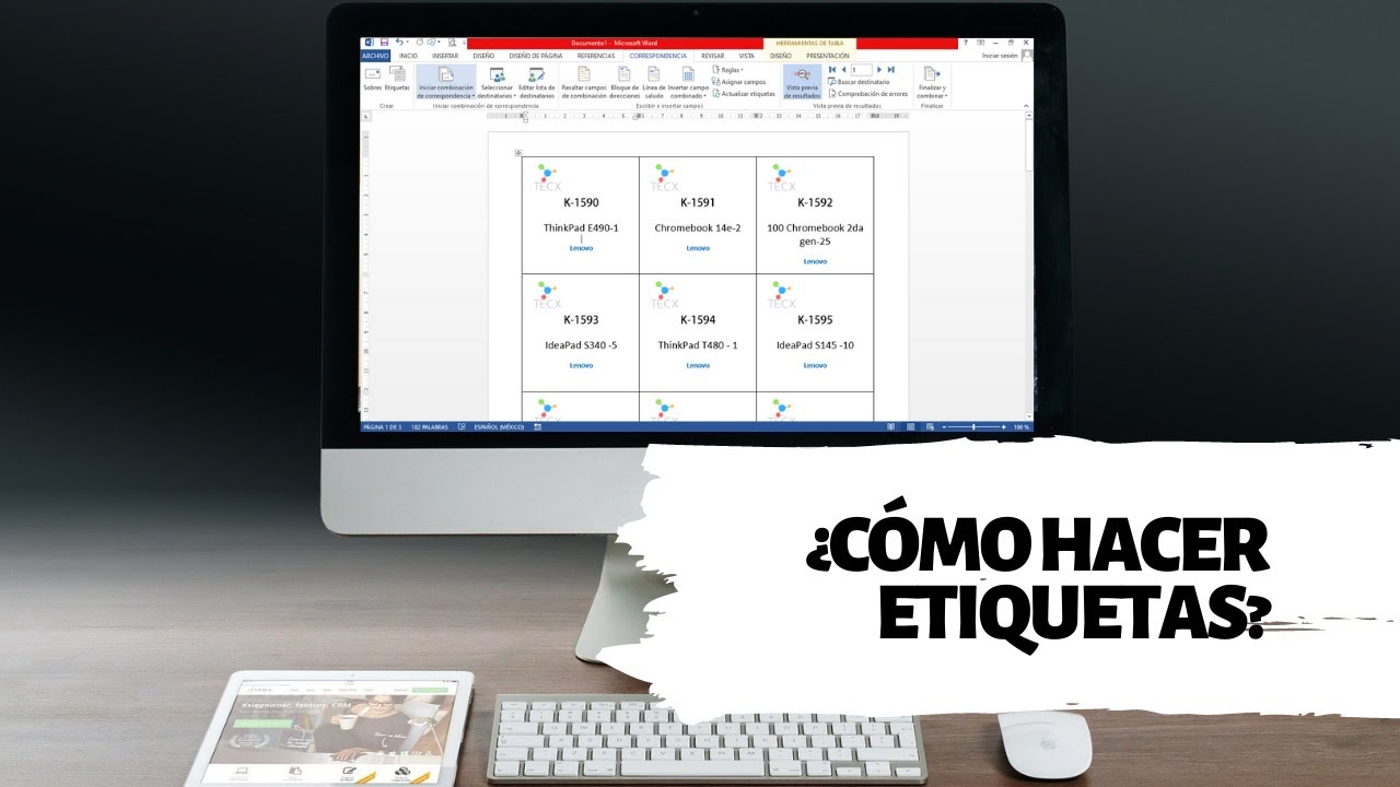 &iquest;C&oacute;mo hacer etiquetas en Word 👆 desde una base de Excel? 👩&zwj;🏫