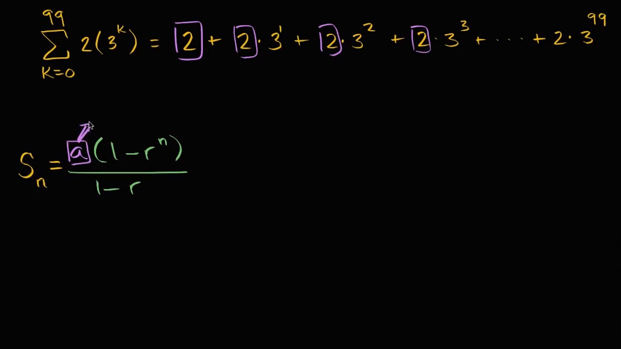 Sonlu Geometrik Serilere Örnekler (Sigma Gösterimi) (Cebir) (Diziler, Seriler ve Tümevarım)