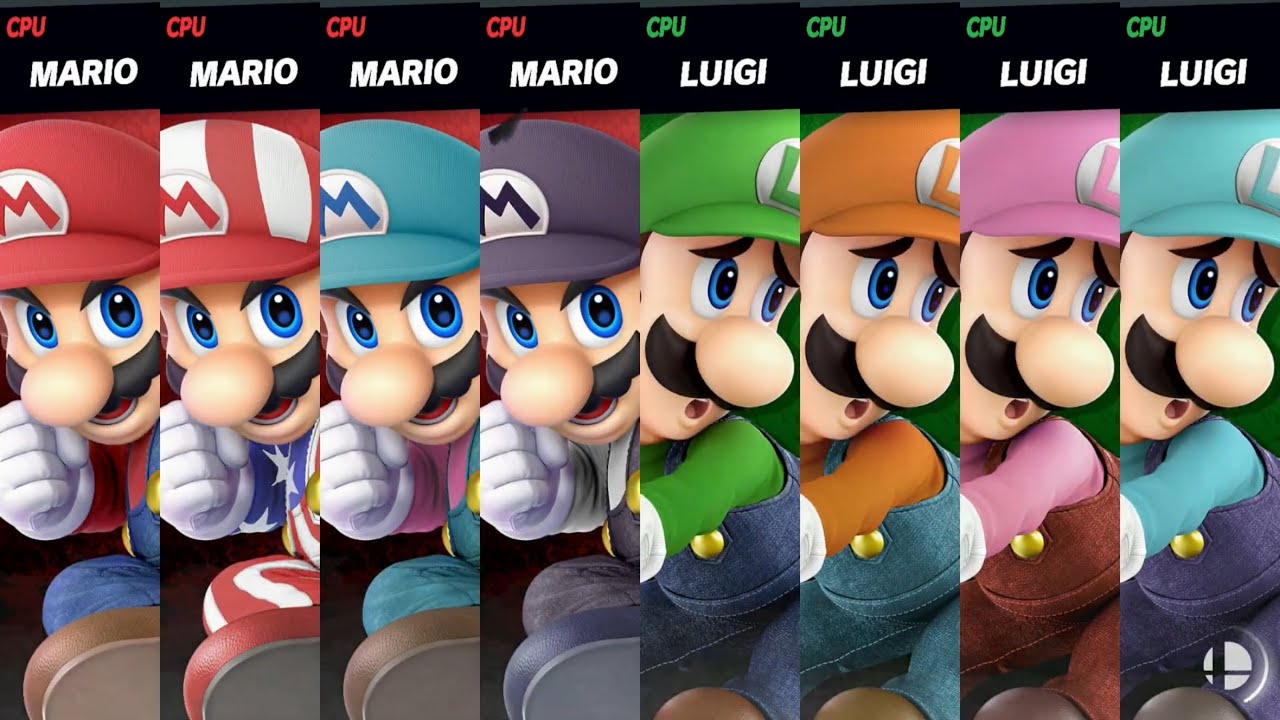 Super Smash Bros. Ultimate - x4 Mario vs x4 Luigi (Mar10 Day Request)