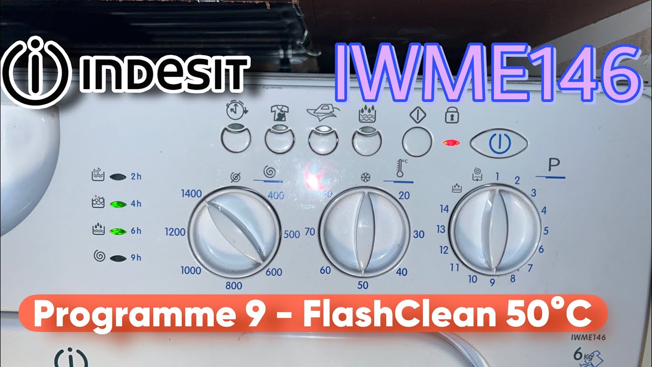 Indesit IWME146 Integrated: Programme 9 - FlashClean 50ºC