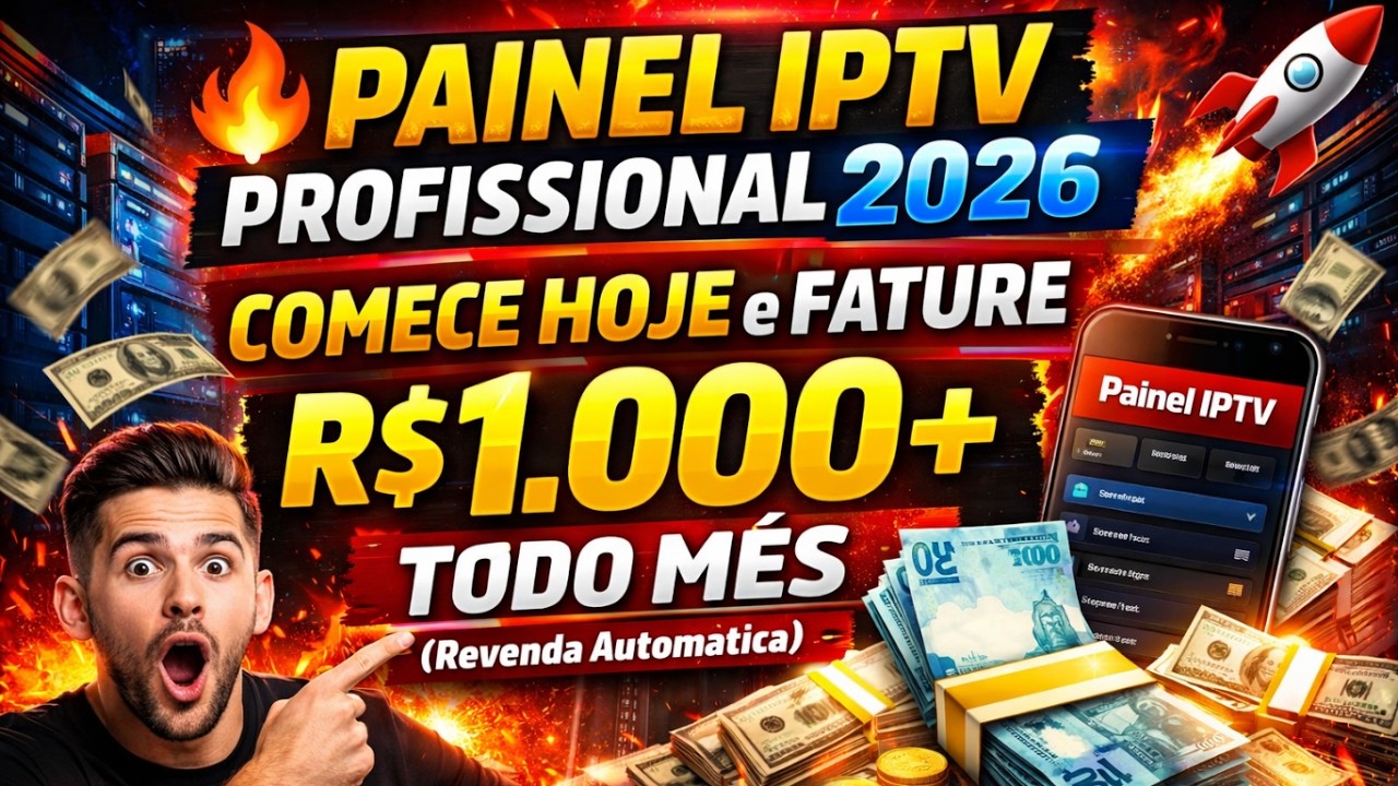 PAINEL IPTV PROFISSIONAL 2026 | Comece HOJE e Fature R$1.000+ Todo Mês (Revenda Automática)