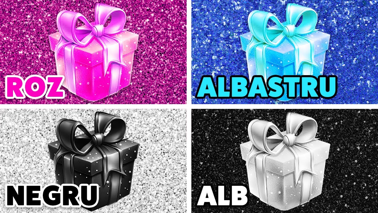 Alege-ți CADOUL...! 🎁 Roz, Albastru, Negru sau Alb? 🖤💝🎀💙
