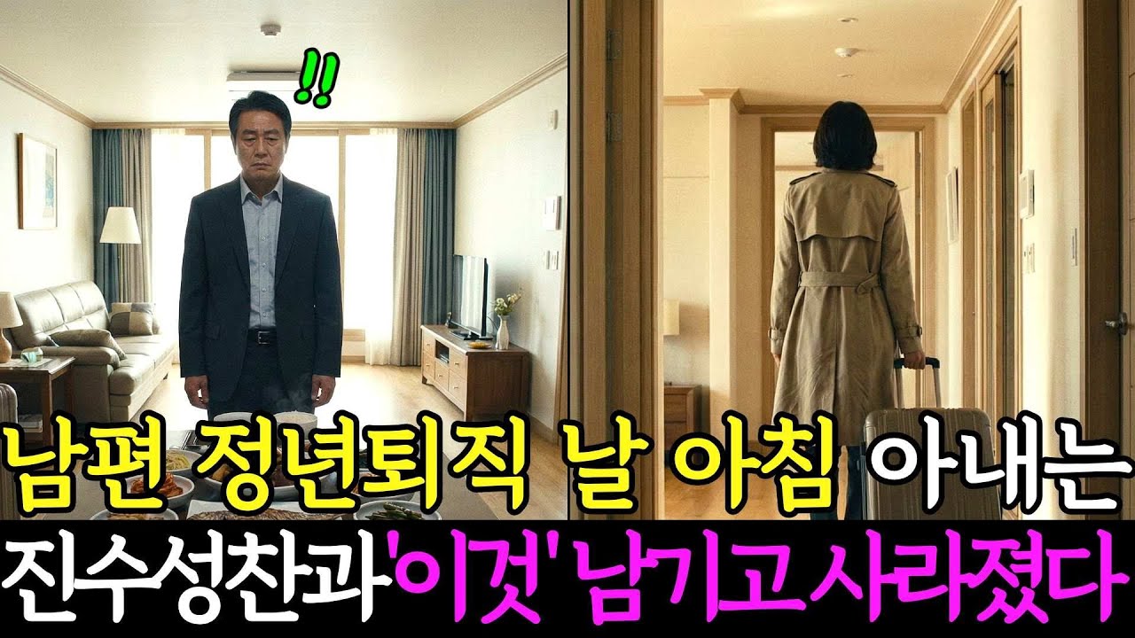남편의 정년퇴임식 날 아침, 아내는 진수성찬과 함께 '이것'을 남기고 사라졌습니다 ㅣ노후사연ㅣ감동사연ㅣ라디오사연ㅣ오디오북