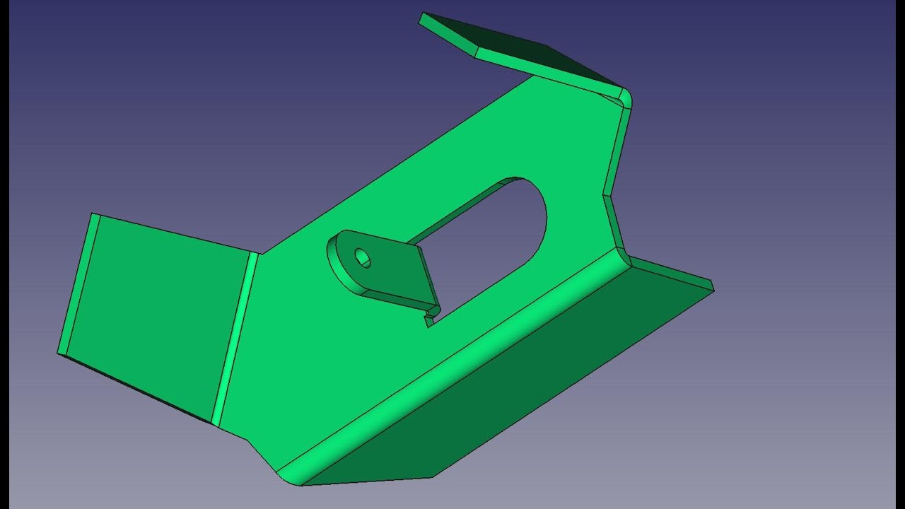 how to fold a difficult plate after a line in freecad