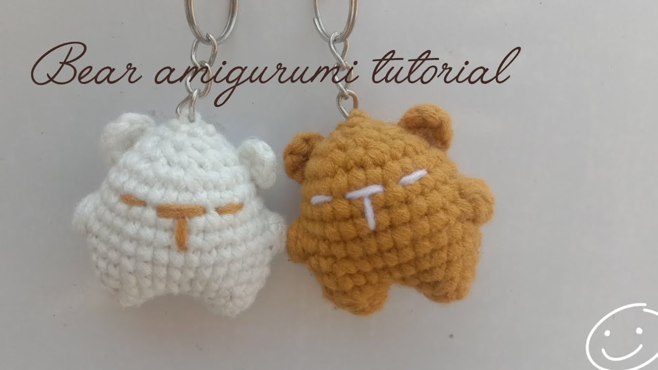 How to crochet cute bear 🐻 keychain[FULL TUTORIAL VIDEO]