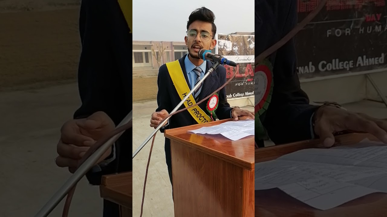Speech By Awais Naeem On Black Day | English Speech | APS Martyrs Tribute 2021 | Chenab College APS