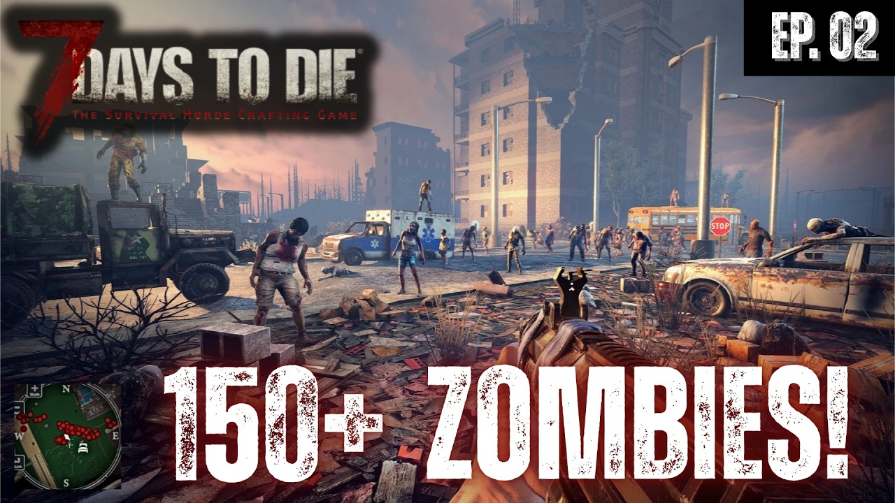 7 Days to Die : Ep. 02 : MASSIVE HORDES!! (4K Ultrawide)