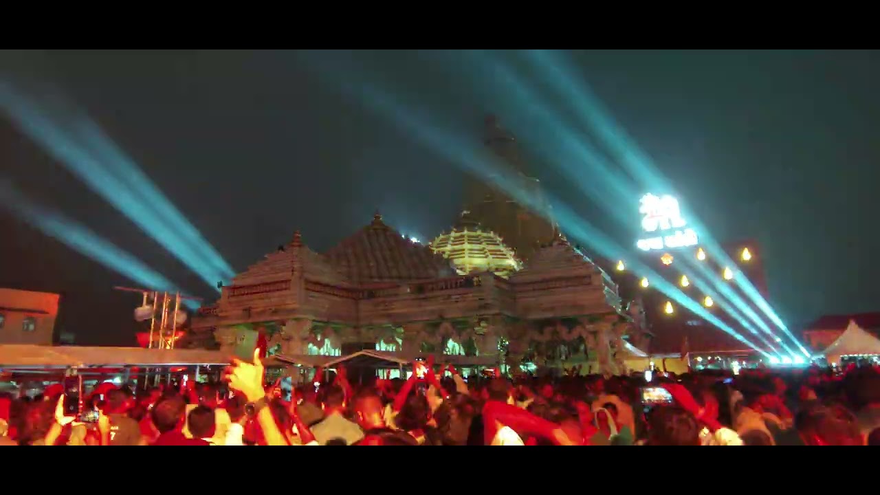 Ambaji..❣️💫 light show ✨ #ambaji #bhadarvipoonam2025 #mahamelo