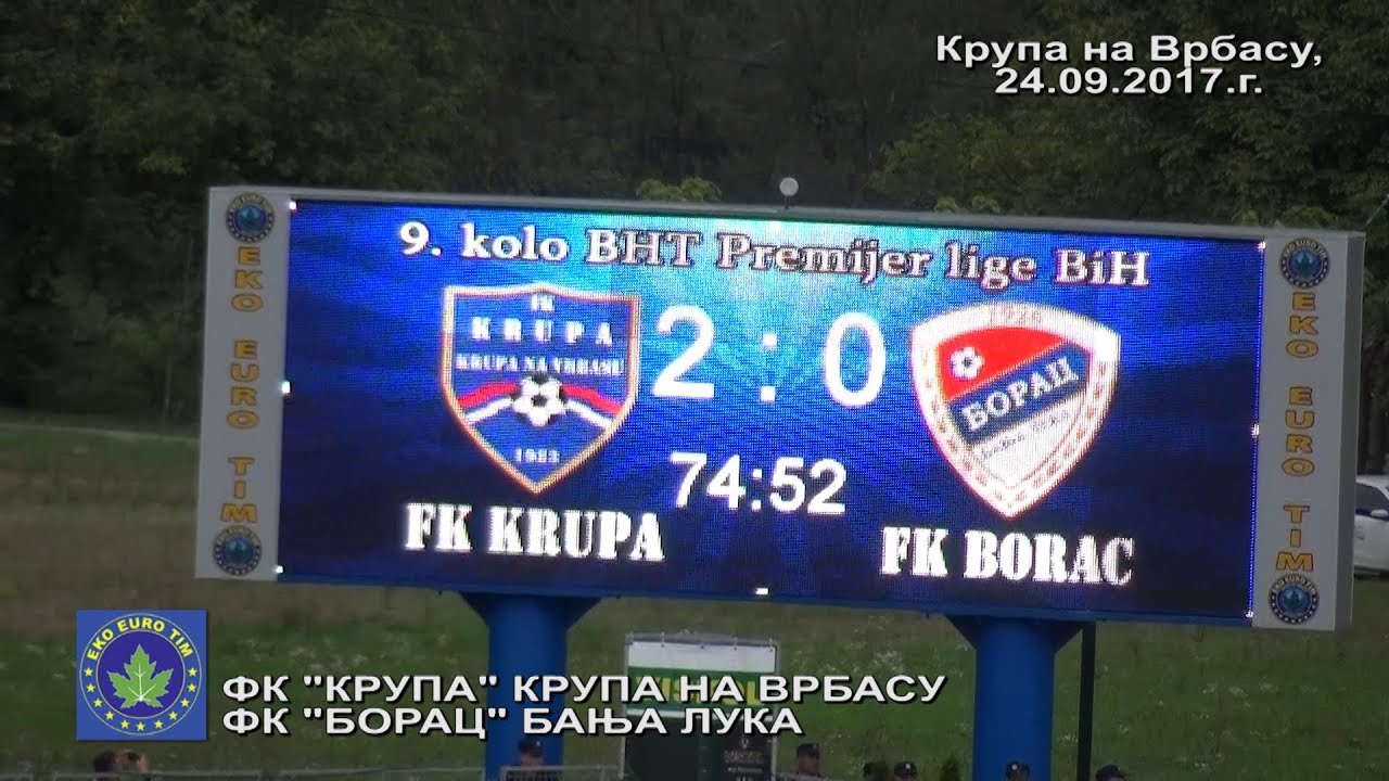 FK KRUPA FK BORAC 2 : 0, 24.09.2017.