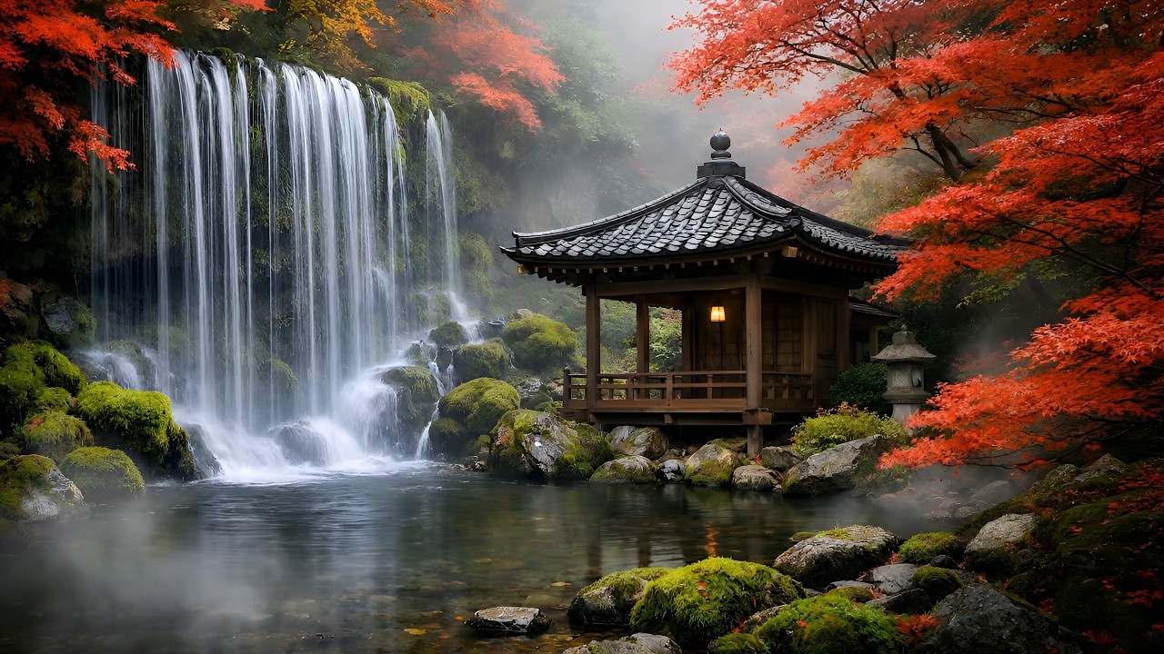 Zen Forest Meditation Japanese Koto, Birds & Soft Waterfall Deep Peace for Yoga, Calm Study & Relax