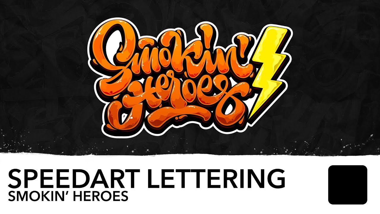 Speedart Smokin'Heroes леттеринг процесс создания логотипа