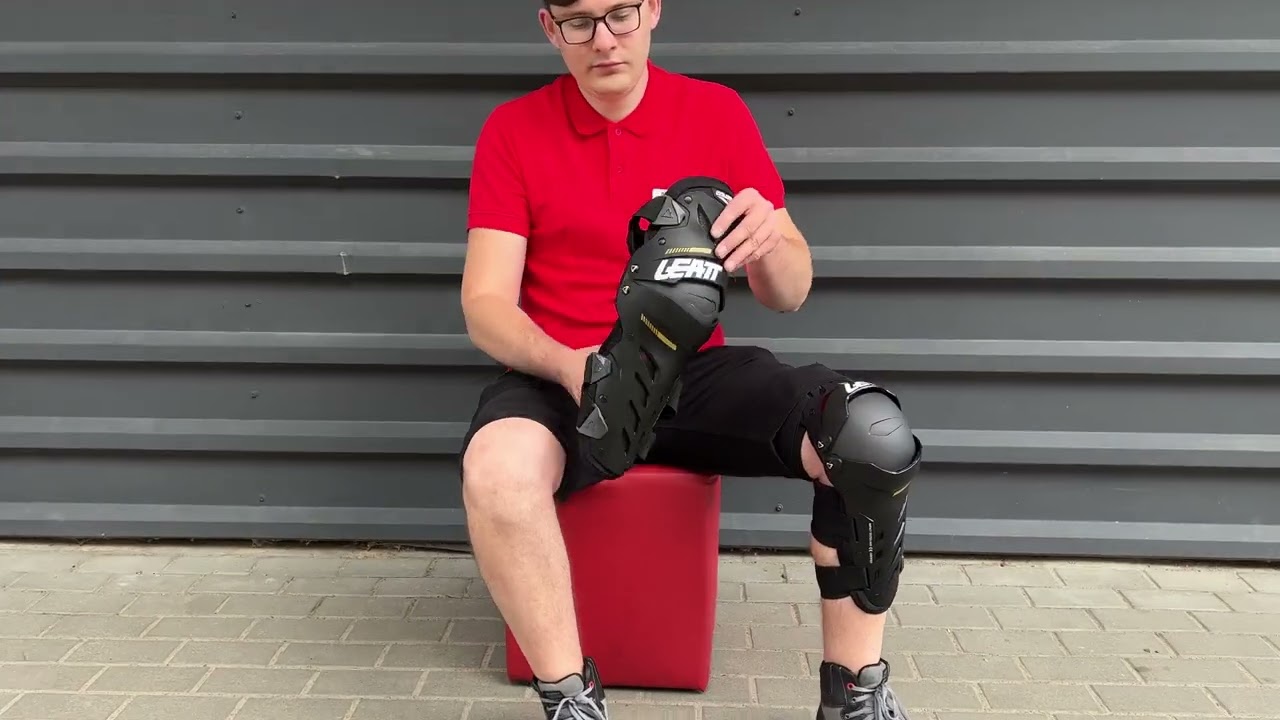 Mотонаколінники Leatt knee-shin guard dual axis black