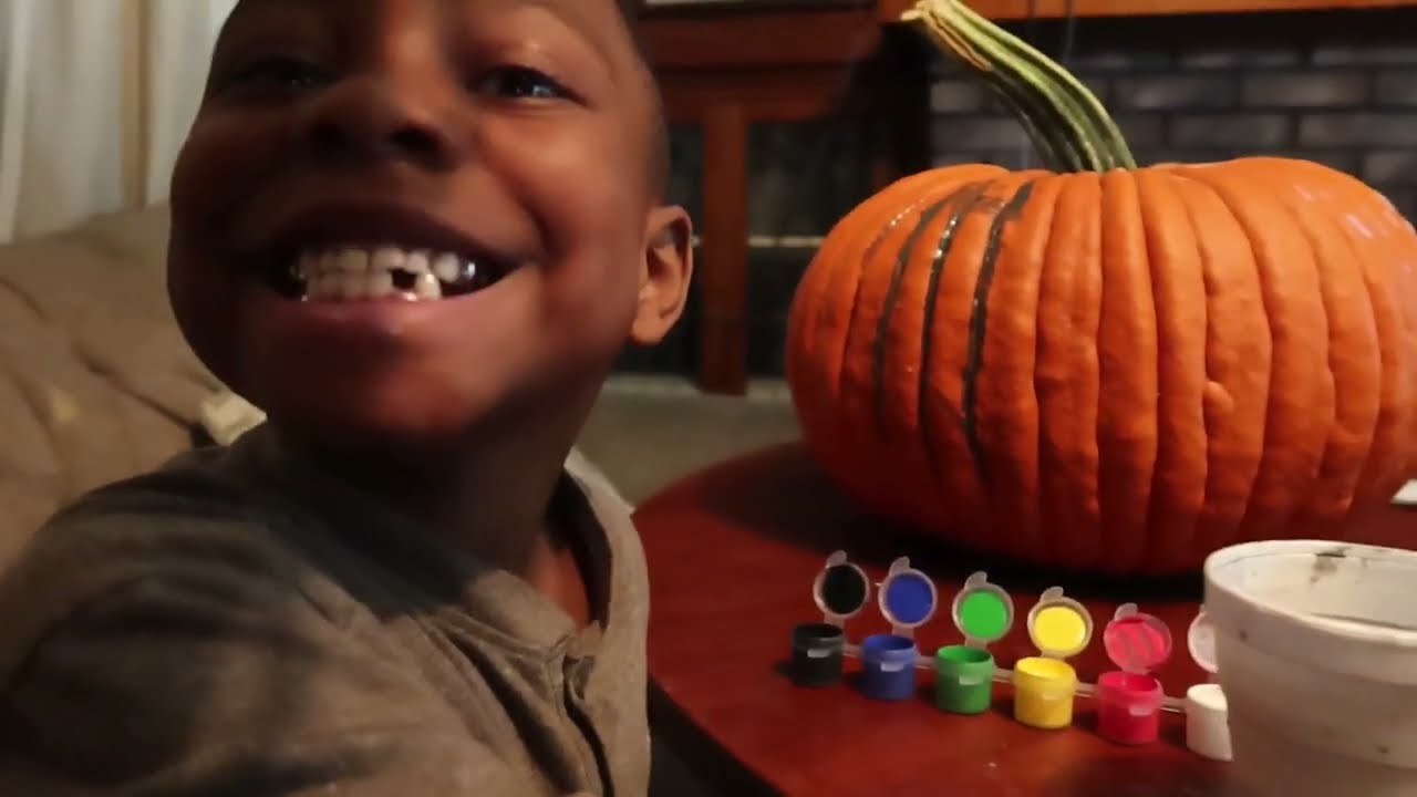 Keyontae's School Halloween Dance | Elijah Painting a Pumpkin | Boys Making S'mores
