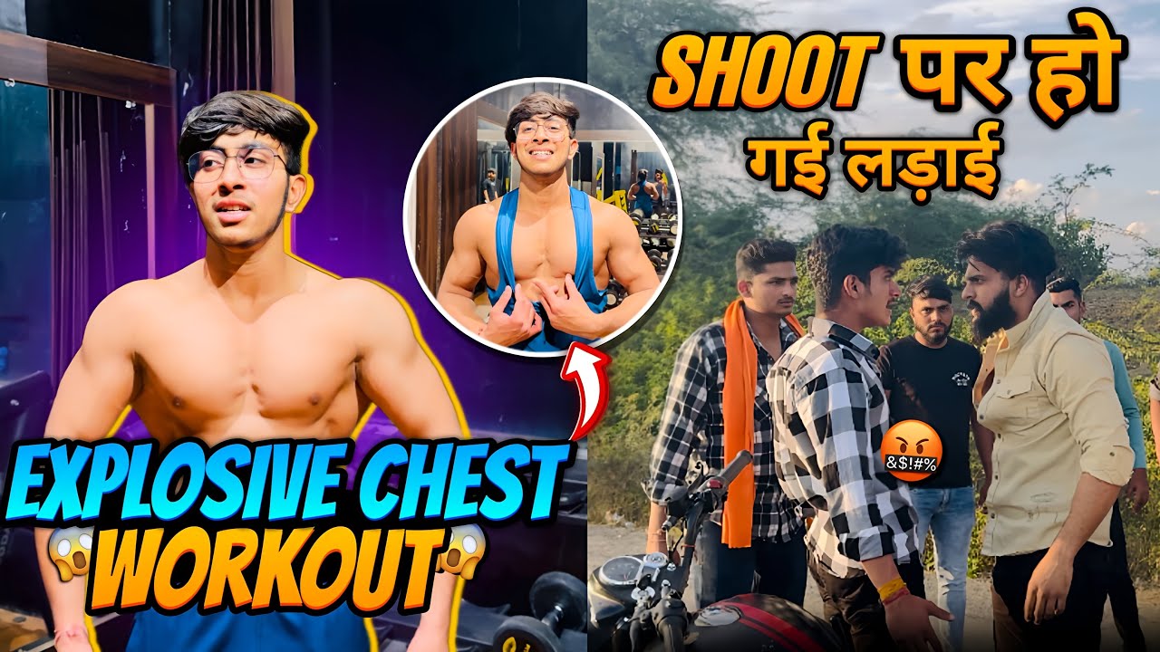 Shoot Pe Ladai Ho Gai 😡😡 || Intense Chest Workout 😲💪🏻 || @Manish Sahu 47