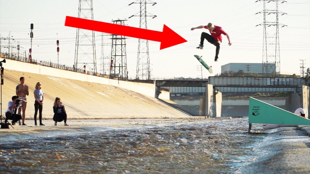 25 Foot Kickflip Over the LA River!