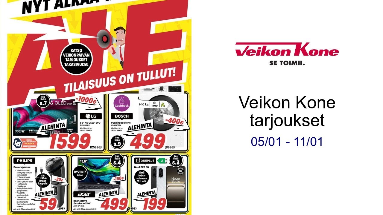 Veikon Kone tarjoukset 05/01 - 11/01
