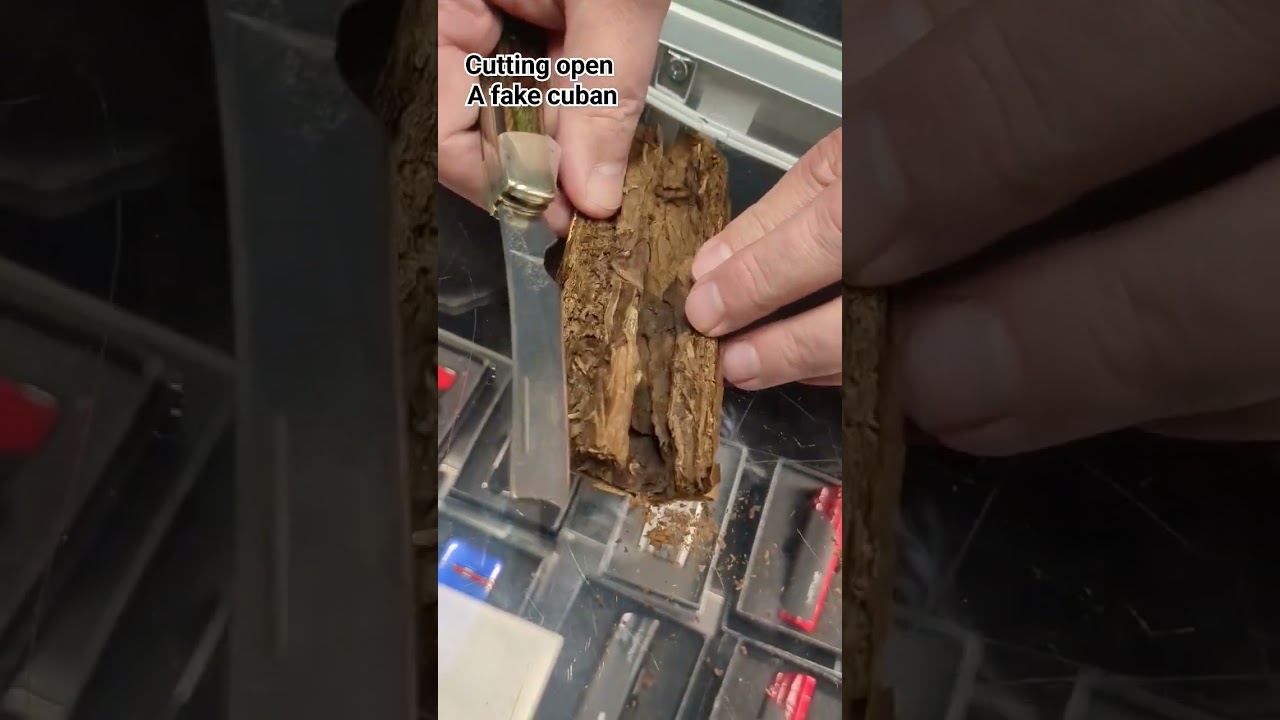 Cutting open a fake cigar #explore #cigar