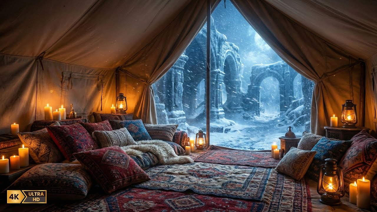 THE ARCTIC OUTPOST: Surviving the Blizzard (Heavy Wind & Tent Sounds for Sleep)